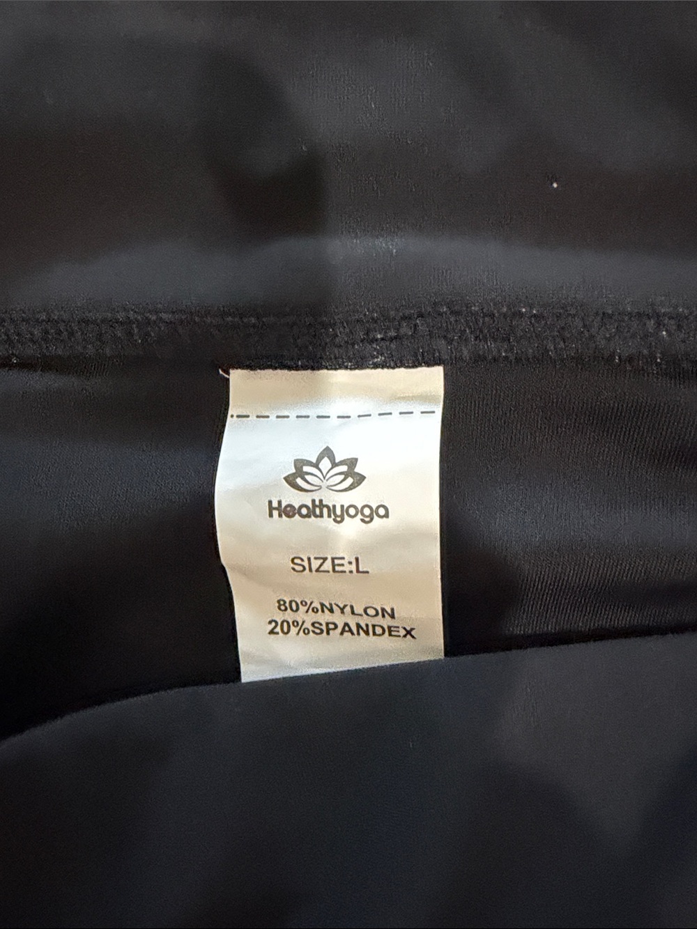 Black Padded Cycling Shorts with Side Pockets Size Large Healthyoga - Picture 2 of 6